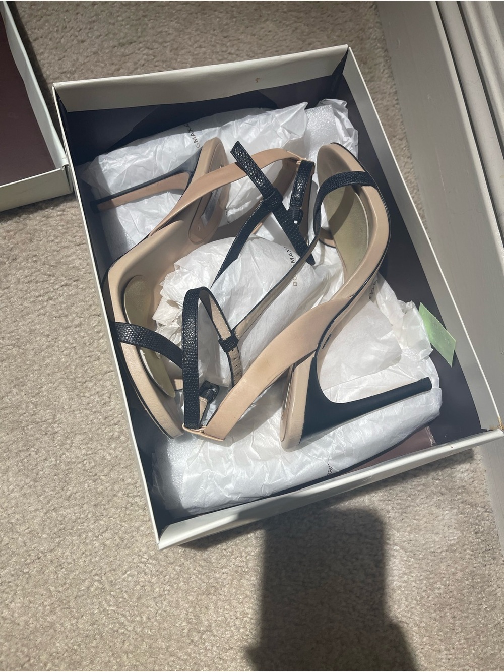 BCBGeneration Black Strappy High Heel Sandals Sz 10 With Original Box